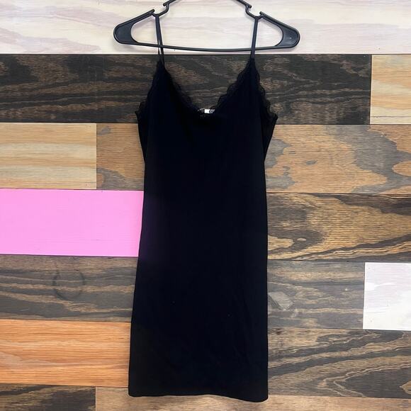 AllSaints Black Lace Slip Dress Size US 2 / UK 6 – Minimalist Little Black - Picture 1 of 4